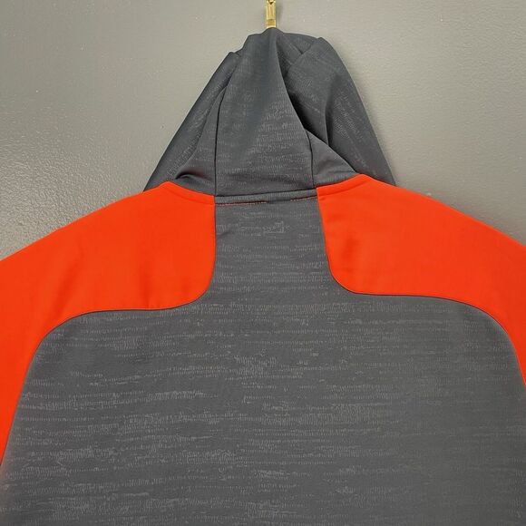 Nike Pro Training ThermaFit Hoodie Men XL High Neck Neon Orange Running Pullover - Picture 9 of 11